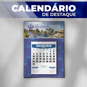 Calendário de Parede c/ Folhas de destaque